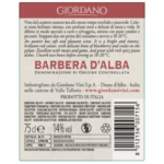 Barbera D'Alba DOCG Giordano 750ml - Image 2